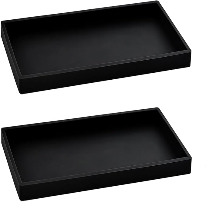 2PCS 7.87” L x 3.93” W Silicone Soap Dispenser Trays, countertop Tray by BasedFloor