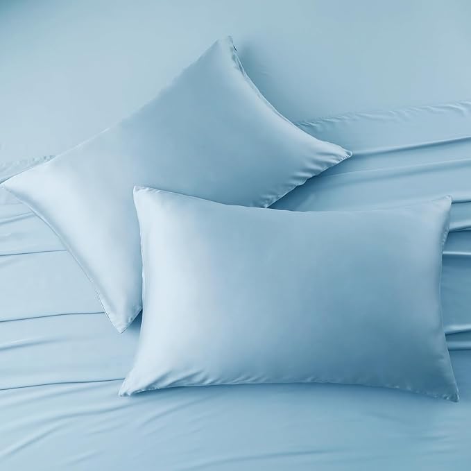 2 Pack Cooling Pillow Cases, Viscose Derived from Bamboo Pillow Protectors King by ShunjieHome