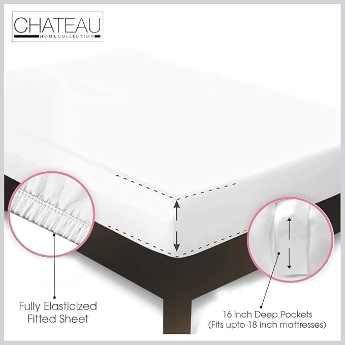 100% Cotton Sheets For Sateen Weave Twin Bed, 800TC Fully Elasticated Twin - Image 7