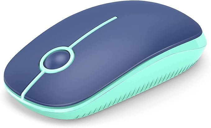 VssoPlor Wireless Mouse, 2.4G Slim Portable Computer Laptop Mouse with Nano Receiver Quiet Silent Optical Mice for Notebook, PC, Laptop, Computer-Blue and Green