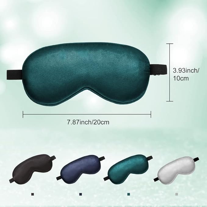 BBTO 4 Pcs Silk Sleep Eye Masks Smooth Soft Satin Eye Covers - Image 3