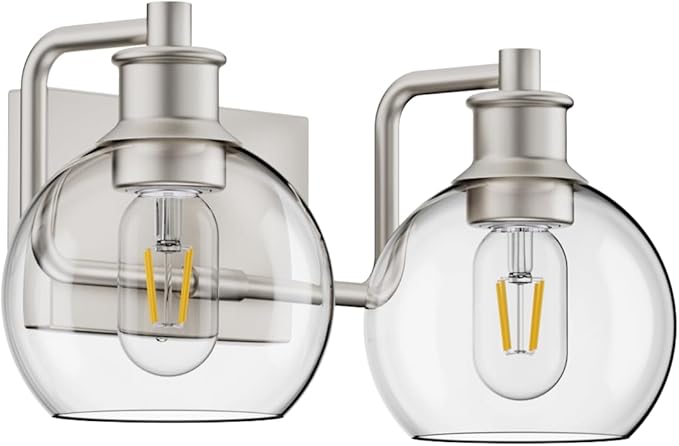 Tipace 2 Light Wall Scone Vintage Vanity Light Fixtures Brushed Nickel Wall - Image 2