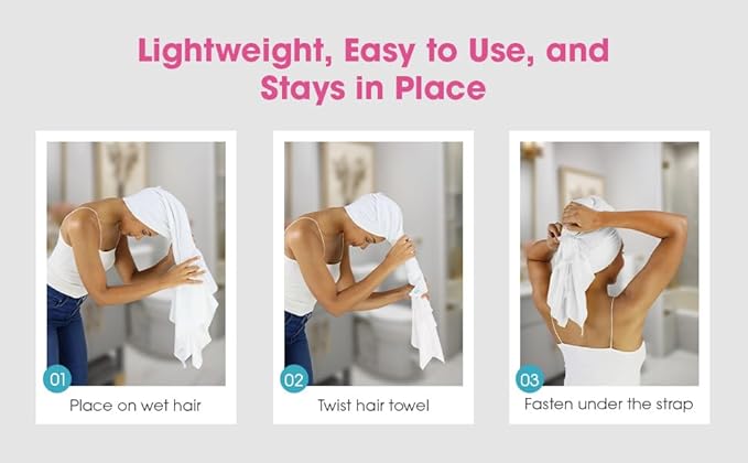 Hair RePear The Ultimate Hair Towel – Generous 29" x 45" Cotton Hair Towel - Image 5