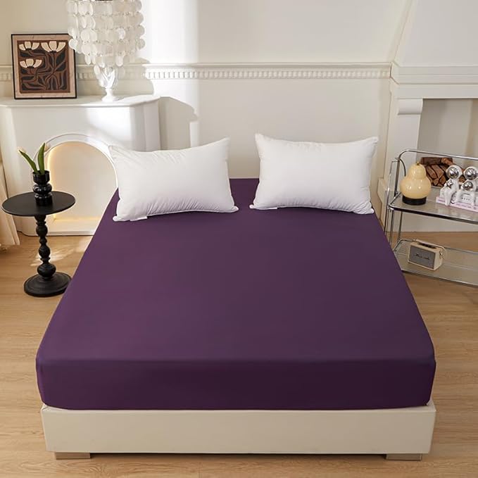 Bedding Queen Size Fitted Sheet Only- Bottom Matress Fitted Sheet-Fits 15inches by rushrushlulu