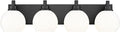 Bathroom Light Fixtures, 4 Light Matte Black Vanity Light, 26 Inch Modern Wall by Metwet