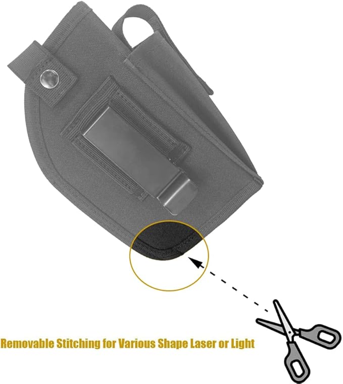 Concealed Carry Gun Holster with Mag Pouch Fits Handgun with Laser Light Mounted IWB OWB Ambidextrous Use by Convertible Clip
