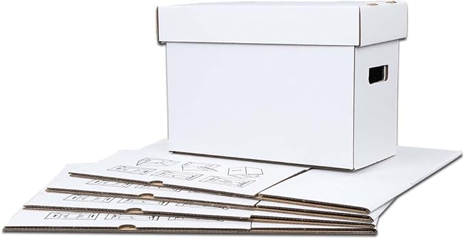 ANDPLAY 5 Pcs Comic Book Storage Boxes With Lids Short Holds 150-175 Comics Collapsible and Stackable Comic Short Box Moistureproof Comic Box