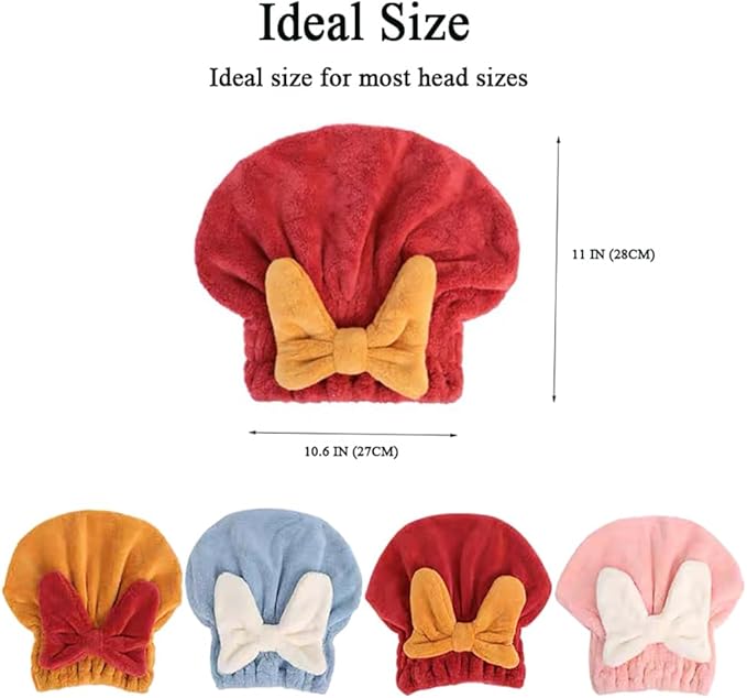 2Pcs Super Absorbent Microfiber Hair Towel Wraps - Image 2