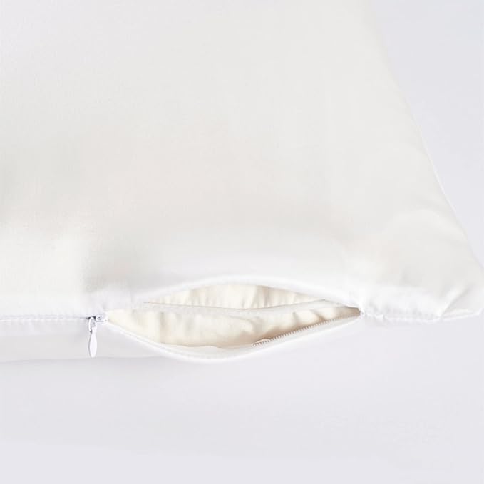 White Silk Pillow Cases King - Image 4