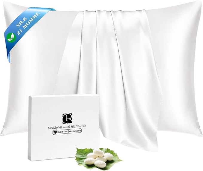 Ravmix Silk Pillow Cases with Zipper, 21momme Mulberry Silk Pillowcase by Ravmix
