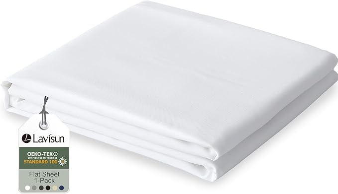 Lavisun Queen Flat Sheet, 1 Pack White Queen Bed Sheet Only by Lavisun