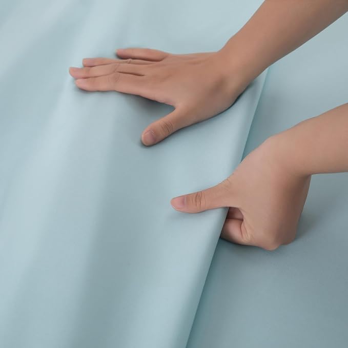 Queen Flat Sheet Only， 90x102Inch Light Blue - Image 5