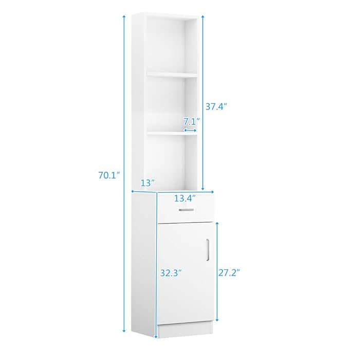 mefeir Salon Station, Barber Hair Stylist Storage Cabinet - Image 3