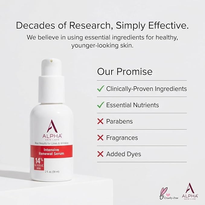 Alpha Skin Care Renewal Serum, 14% Glycolic AHA, Anti-Aging Formula, Alpha - Image 8
