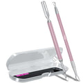 2PCS Metal Lilac Cuticle Pusher and Cutter Remover Salon Quality Stainless by GA%26EN