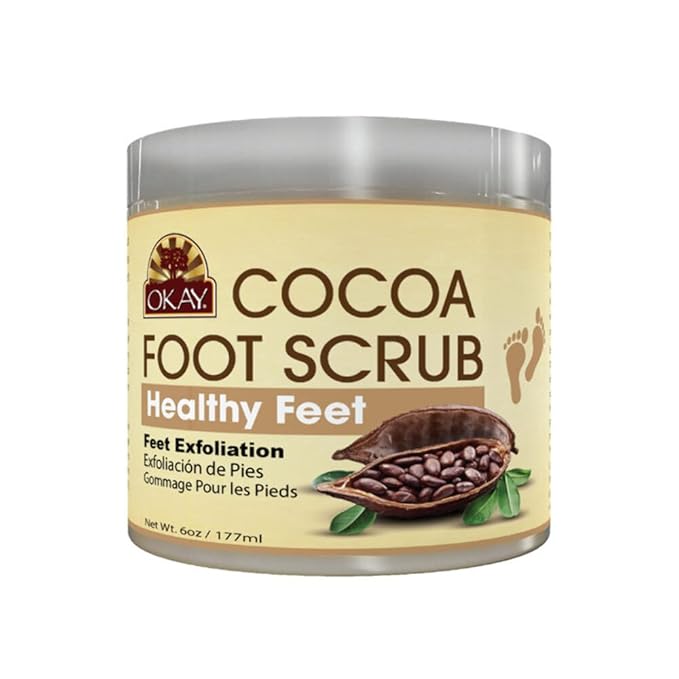 OKAY All Natural Cocoa Butter Foot Scrub, 6 Ounce - Image 2