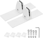 PATIKIL 1.8x1.3x2.5" Desk Divider Support Clamp, 2 Pcs Aluminum Desk Shield Clamp Desk Divider Partition Clamp Sneeze Guard Clamp Bracket for Office Home Desk Panel, White