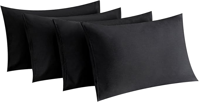 MINIPANDA Black Pillow Cases Set of 4 Queen Size by Unknown