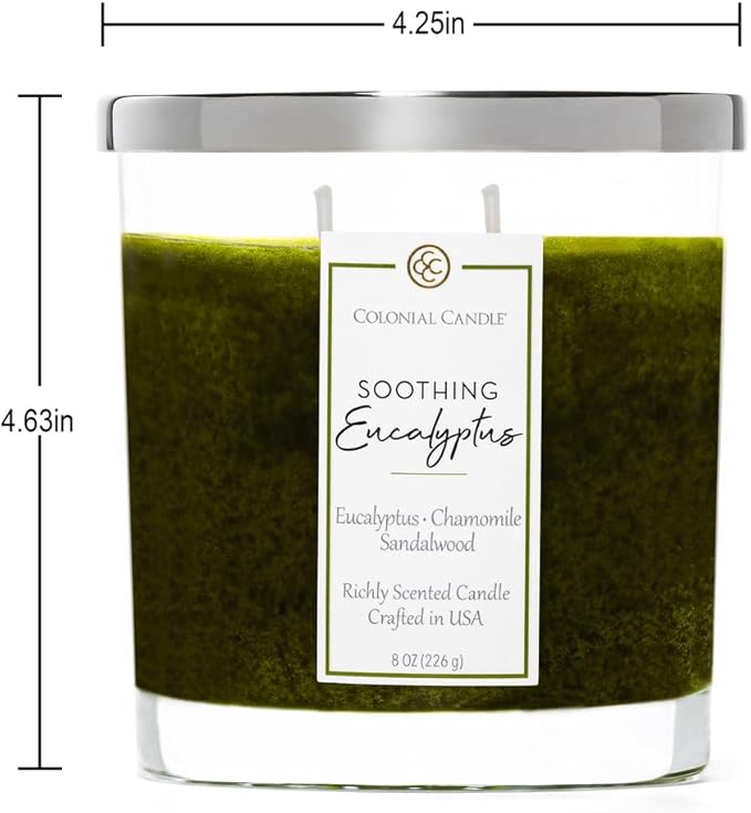 Colonial Candle Soothing Eucalyptus Scented Candle Jar, Highly Fragranced - Image 4