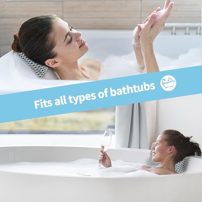 Upgraded Bath Pillows for Tub, Slip Resistant Waterproof Bath Pillows for Tub - Image 6