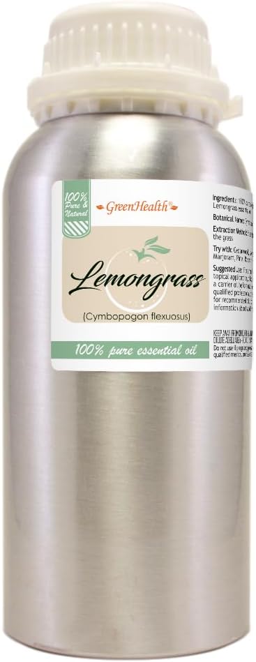 GreenHealth - Lemongrass Essential Oil - 16 fl oz - Aluminum Bottle - 100% by Greenals