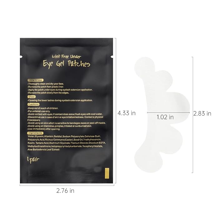 100 Pairs Eye Under Gel Pads Eyelash Extensions Patches, Lash Extension Lint - Image 2