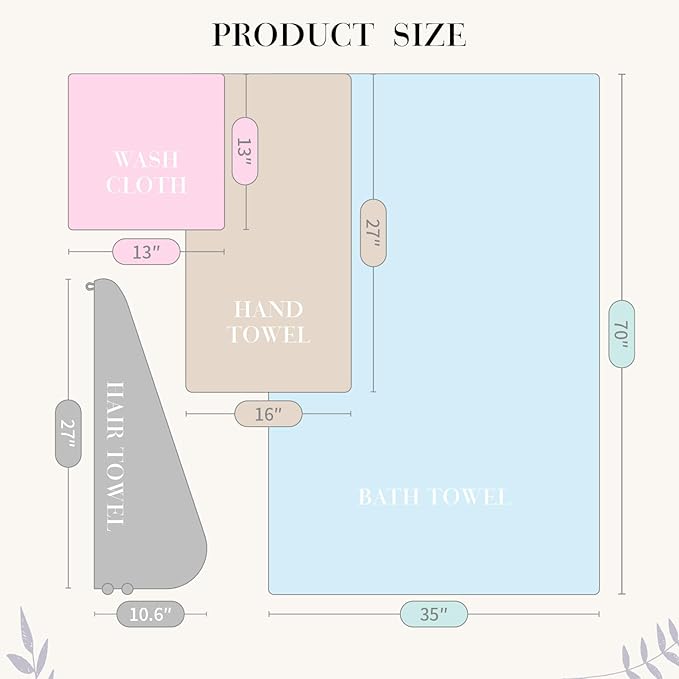 MaopaoBeauty 35X70 Inches Extra Large Bath Towels Sets of 4 - Image 6