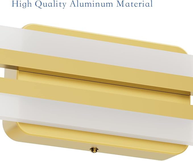 Ralbay 40" Modern LED Gold Vanity Lights 40W Frosted Aluminum Gold Bathroom - Image 6