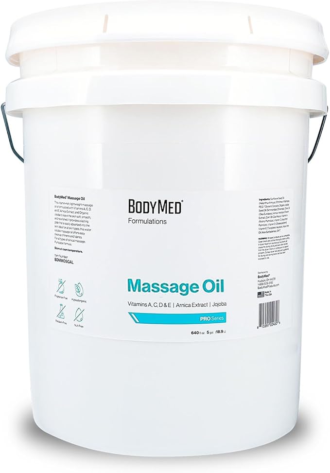 BodyMed Formulations Massage Oil, 5 gal. – Fragrance-Free, All-Natural Oil by BodyMed