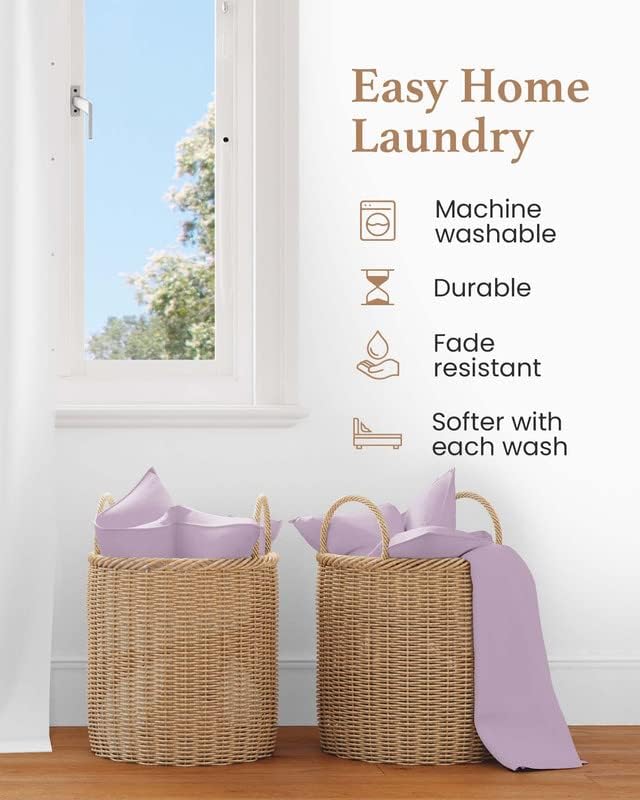 1000 TC Lavender King Pillowcases Set of 2 100% Egyptian Cotton Pillow Cases - Image 5
