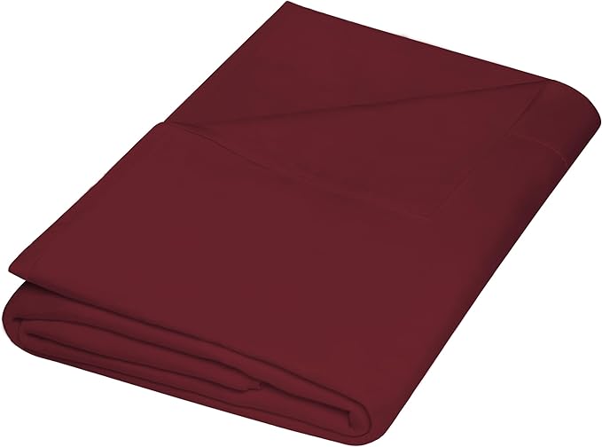 ZPECC Twin Flat Sheet Only 1 Pack, Durable Burgundy Top Bed Sheets by ZPECC-ABrandThatHasBeenFocusedOnBabyProductsFor18Years