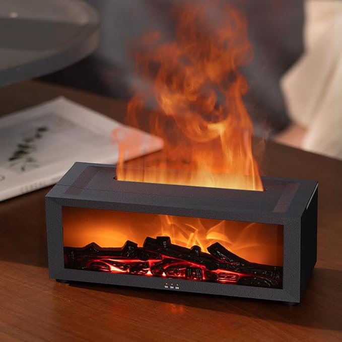 Essential Oil Diffuser, Fireplace Flame Oil Diffuser - Image 3