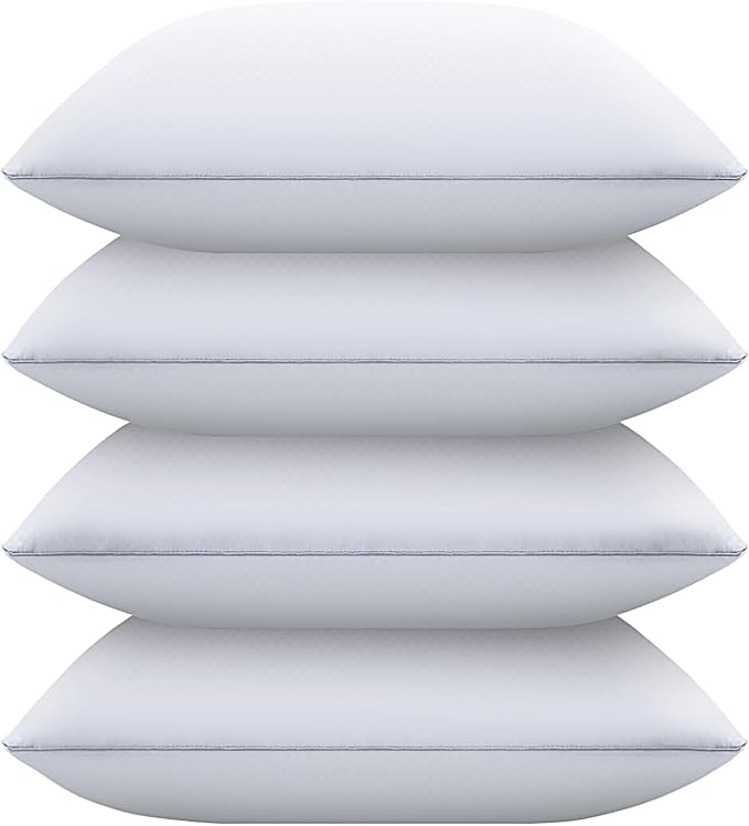 Piwaal Bed Pillows for Sleeping Queen Size Set of 4, Down Alternative Filling by Home