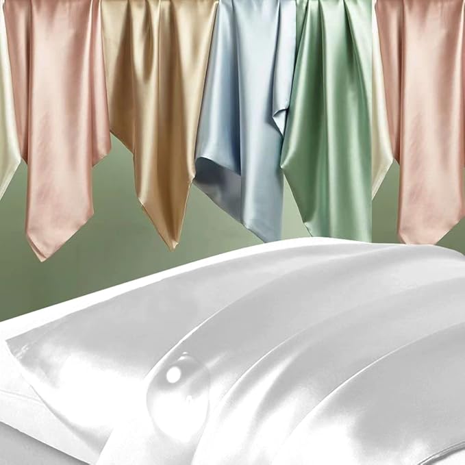 Silk Pillowcase 2 Pack, Mulberry Silk Pillow Cases Queen Size Set of 2 - Image 2