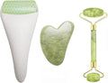 Chikoni 3 in 1 Ficial Face Ice Jade Roller and Gua Sha Tool, Natural Real Jade by Chikoni