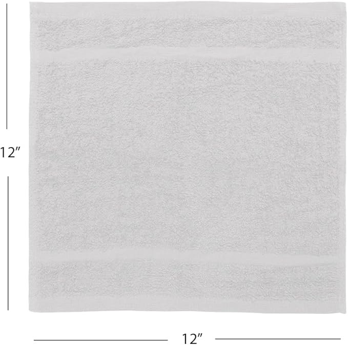 Avalon Towels Cotton Washcloths 24-Pack – 12 x 12 Inch Silver Super Soft & - Image 8