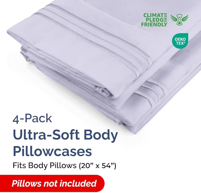 Body Pillowcases Set of 4-20x54 Long Body Pillow Case - Image 2