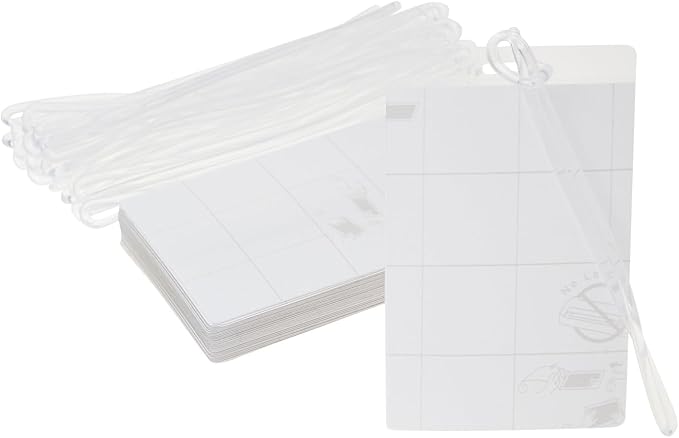 Juvale Self-Laminating Luggage Tags for Suitcases - 4.1 x 2.6 in Clear, Pack of 30 - Bulk Bag Tags with EVA Loops & DIY Paper Inserts - Business Card Luggage Tag
