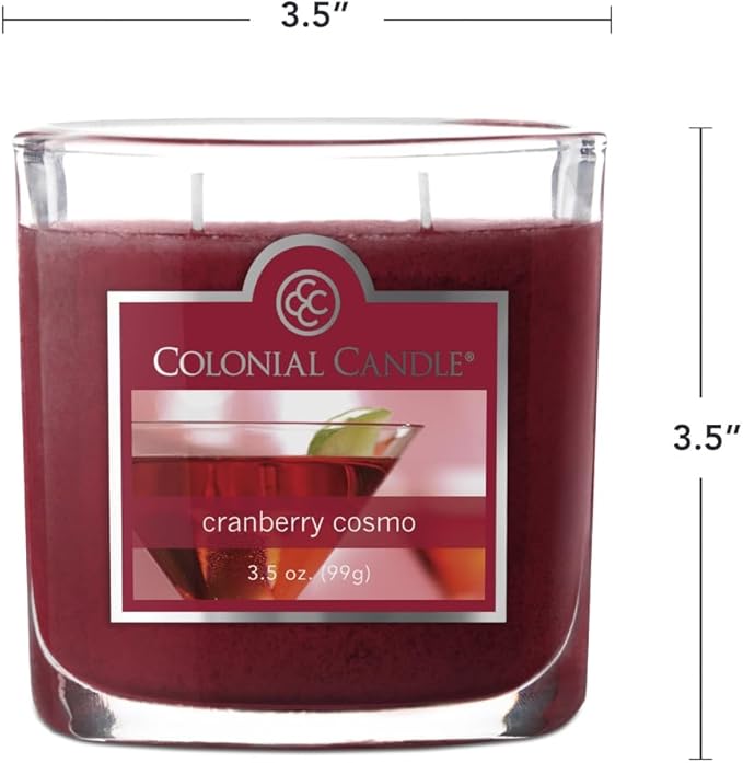 Colonial Candle Cranberry Cosmo Scented Jar Candle, 2 Wick, 3.5 oz, Mottled Wax - Image 4