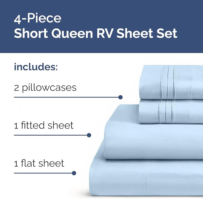 Short Queen Size 4 Piece Sheet Set - Image 2