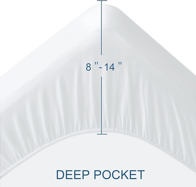 2 Pack Twin Mattress Protector Waterproof Premium Terry Twin Bed Sheets Fitted - Image 2