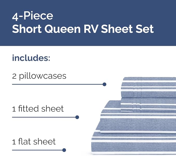 Short Queen Size 4 Piece Sheet Set - Image 2
