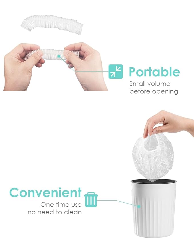 Auban 100PCS Disposable Shower Caps, Hair Cap Large Plastic Clear Thick - Image 6