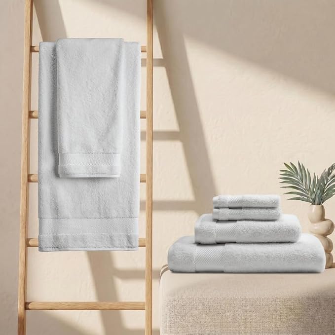 BIOWEAVES 100% Organic Cotton 6-Piece Luxury Bathroom Towels Set GOTS Certified - Image 2
