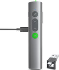 Wireless Presentation Clicker PowerPoint Remote: USB C A Presenter PPT Power Point Google Slide Advancer with Green Laser Pointer Smart Board Clicker for Computer Laptop Mac Projector Office Classroom