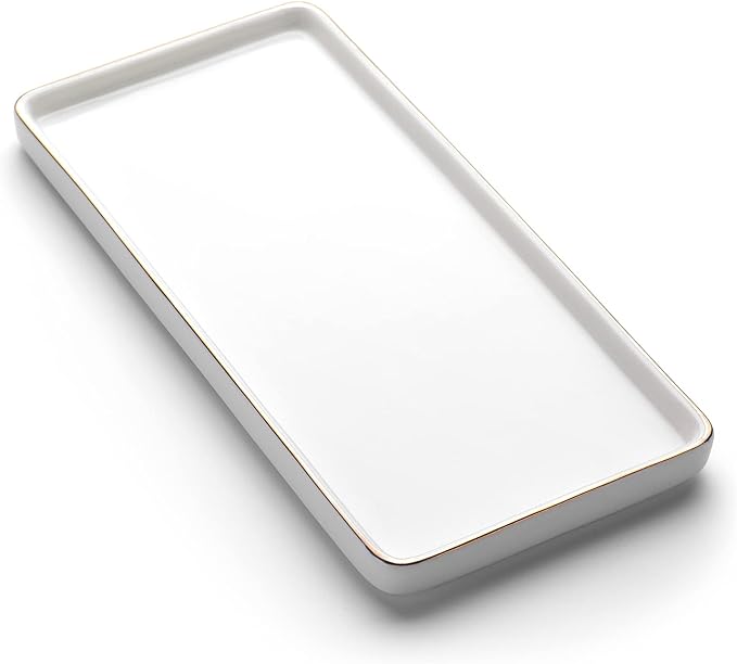 Gurygo 8" Bathroom Tray, Ceramic Vanity Trays by FocusonHomeKitchen