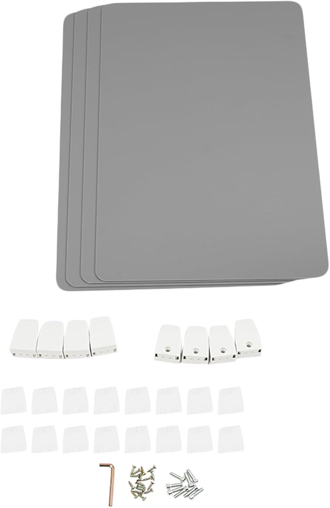 4PCS Desk Dividers Office Partitions,Privacy Desk Panel Protective, Frosted Acrylic with Clamps Classroom Privacy Shield for Offices Schools Call Centers 23.62x15.75in (Grey)