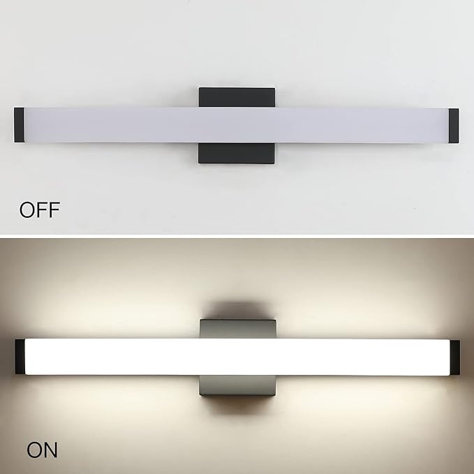 LED Bathroom Vanity Light Fixtures 24In Matte Black, 14W 4000K Natural White - Image 3