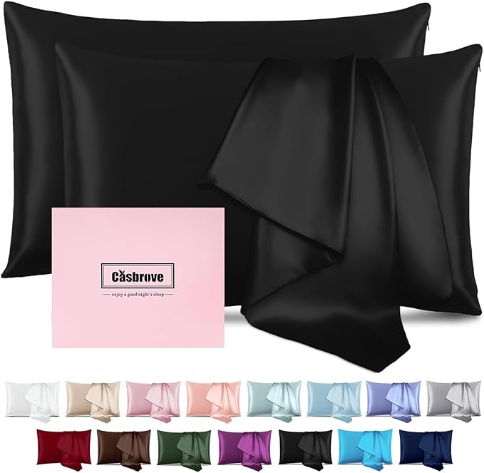 Silk Pillow Cases 2 Pack Mulberry Silk Pillow Cases Soft Breathable Both Sided by Casbrove