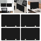 4PCS Desk Dividers Office Partitions,Privacy Desk Panel Protective, Frosted Acrylic with Clamps Classroom Privacy Shield for Offices Schools Call Centers 23.62x15.75in (Black)